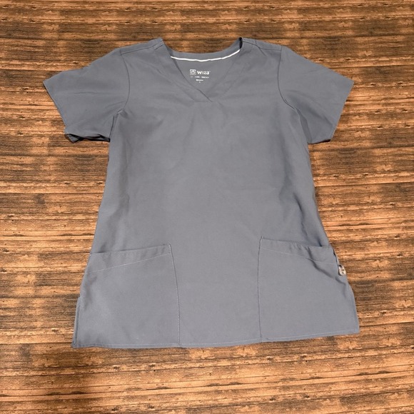 Wonder Wink Women's Size S Gray Scrub Top Short WI23 - Picture 1 of 6